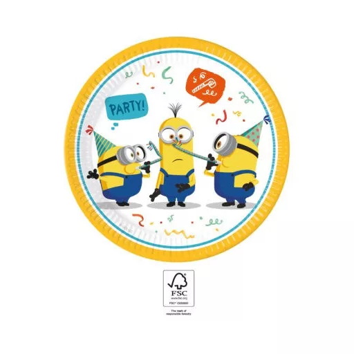 Minyonok The Rise of Gru papírtányér 8 db-os 23 cm FSC