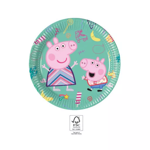 Peppa malac Messy Play papírtányér 8 db-os 20 cm FSC