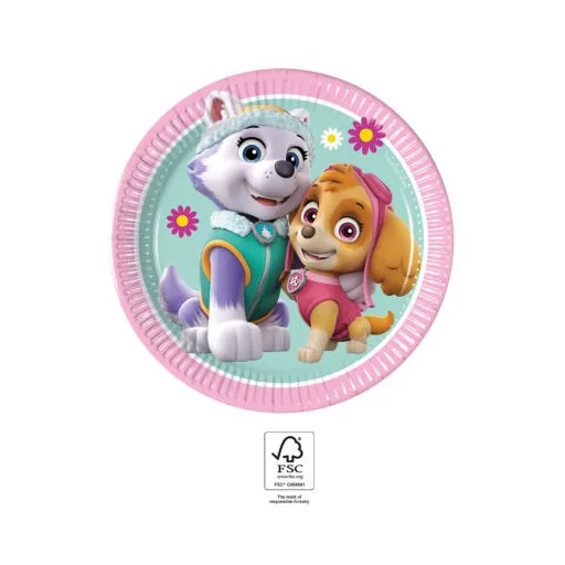 Mancs Őrjárat Skye and Everest papírtányér 8 db-os 20 cm FSC