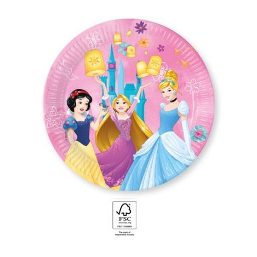 Disney Hercegnők Live Your Story papírtányér 8 db-os 23 cm FSC