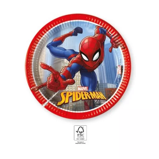 Pókember Crime Fighter papírtányér 8 db-os 20 cm FSC