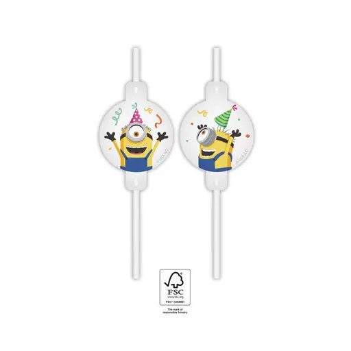 Minyonok The Rise of Gru papír szívószál, 4 db-os szett FSC