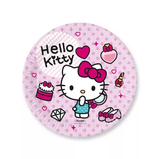 Hello Kitty Fashion papírtányér 8 db-os 23 cm FSC