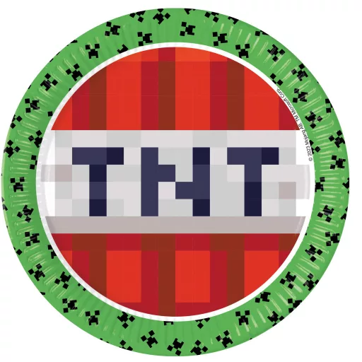 Minecraft Green papírtányér 8 db-os 23 cm FSC