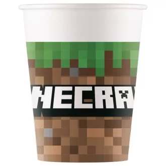 Minecraft Green papír pohár 8 db-os 200 ml FSC