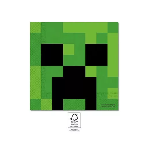 Minecraft Green szalvéta 20 db-os 33x33 cm FSC