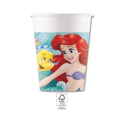 Disney Hercegnők Ariel Curious papír pohár 8 db-os 200 ml FSC
