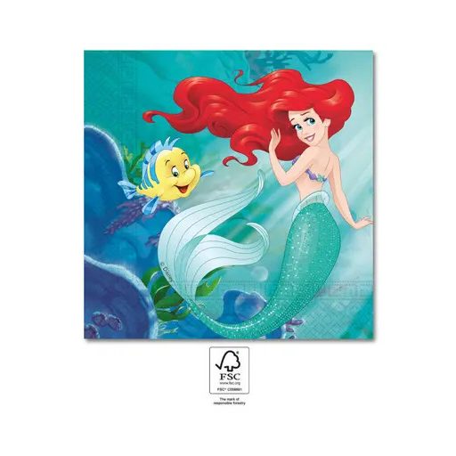 Disney Hercegnők, Ariel Curious szalvéta 20 db-os 33x33 cm FSC