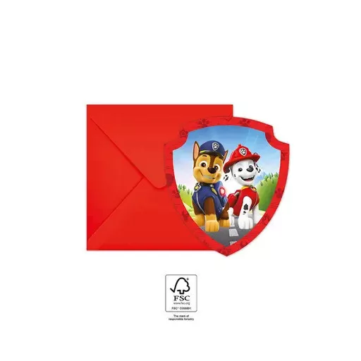 Mancs Őrjárat Rescue Heroes party meghívó 6 db-os FSC