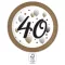 Happy Birthday 40 Milestone papírtányér 8 db-os 23 cm FSC