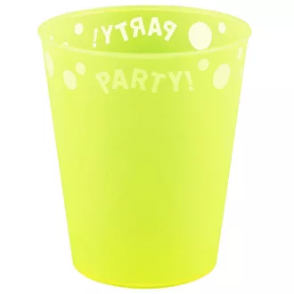   Yellow Fluorescent, Sárga micro prémium műanyag pohár 250 ml