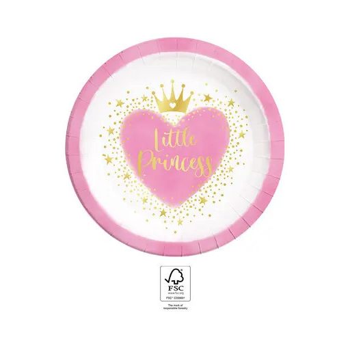 Hercegnők Little Princess papírtányér 8 db-os 23 cm FSC