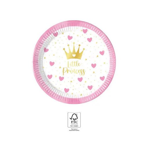 Hercegnők Little Princess papírtányér 8 db-os 20 cm FSC