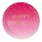 Happy Birthday Golden Pink papírtányér 8 db-os 23 cm FSC