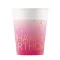 Happy Birthday Golden Pink papír pohár 8 db-os 200 ml FSC