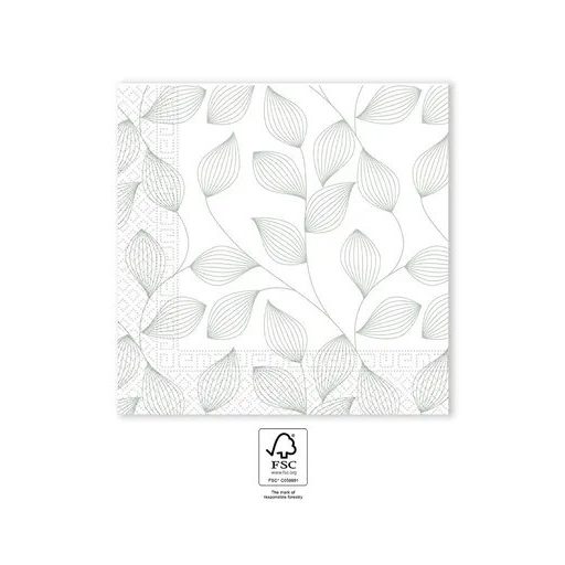 Levél Grey szalvéta 20 db-os 33x33 cm FSC