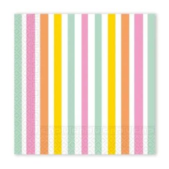 Színes Pastel Stripes szalvéta 20 db-os 33x33 cm FSC