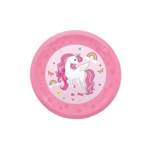 Unikornis Rainbow Colors micro prémium műanyag lapostányér 4 db-os szett 21 cm