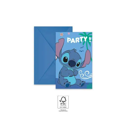Disney Lilo és Stitch, A csillagkutya Angel party meghívó 6 db-os FSC