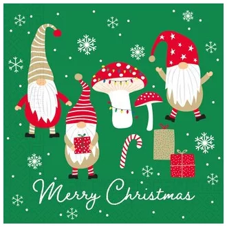 Karácsonyi Gnomes szalvéta 20 db-os 33x33 cm FSC