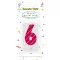 Színes Pink Pattern 6-os tortagyertya, számgyertya