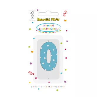 Színes Light Blue 0-ás tortagyertya, számgyertya