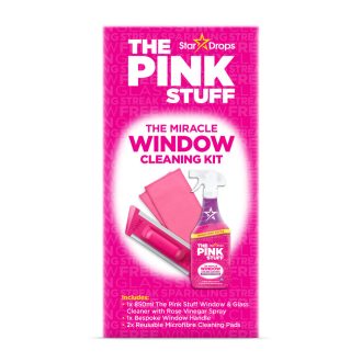   The Pink Stuff Miracle ablaktisztító szett (Pink Stuff ablaktisztító 850ml + Pink Stuff mikroszálas ablaktisztító párna fogantyúval) 