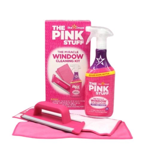 The Pink Stuff Miracle ablaktisztító szett (Pink Stuff ablaktisztító 850ml + Pink Stuff mikroszálas ablaktisztító párna fogantyúval) 