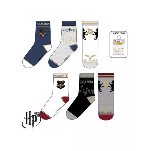 Harry Potter Hogwarts Houses gyerek zokni 23-34