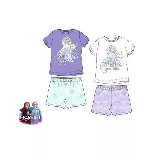 Disney Jégvarázs Smile Sparkle gyerek rövid pizsama 4 - 8 év / 104 - 128 cm