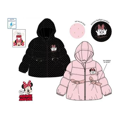Disney Minnie Heart gyerek bélelt kabát 3 - 8 év / 98 - 128 cm