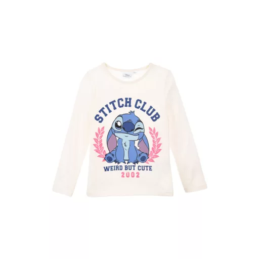 Disney Lilo és Stitch, A csillagkutya Weird White gyerek hosszú póló, felső 3 - 8 év / 98 - 128 cm