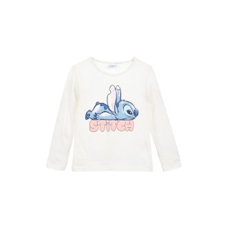   Disney Lilo és Stitch, A csillagkutya Chill White gyerek hosszú póló, felső 3 - 8 év / 98 - 128 cm