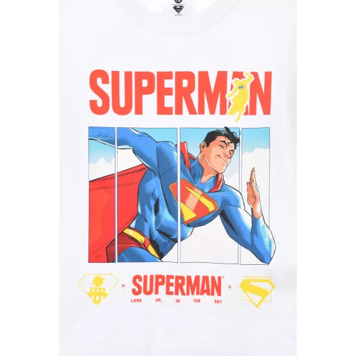 Superman White gyerek hosszú póló, felső 4 - 10 év / 104 - 140 cm