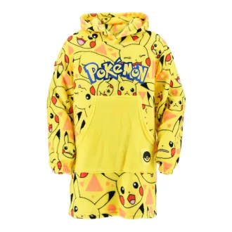   Pokémon Yellow belebújós plüss polár takaró, poncsó 10-16 év