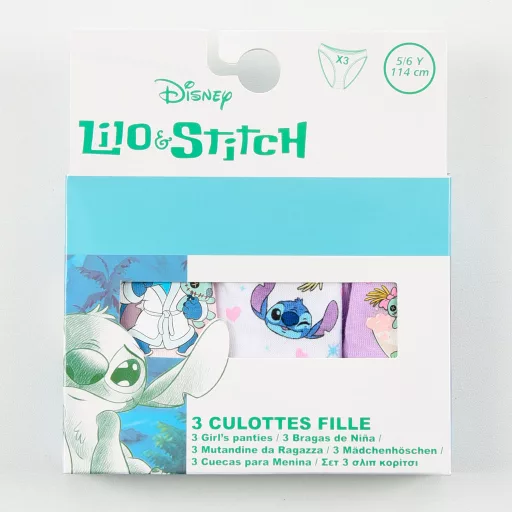 Disney Lilo és Stitch, A csillagkutya Bathing gyerek fehérnemű, bugyi 3 darab/csomag 3 - 8 év / 98 - 128 cm