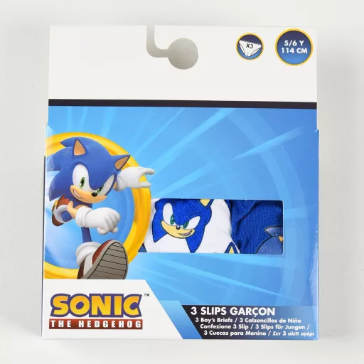 Sonic a sündisznó Gotta Go gyerek fehérnemű, alsó 3 darab/csomag 3 - 8 év / 98 - 128 cm