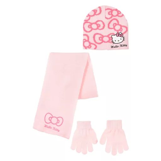 Hello Kitty Bow gyerek sapka + sál + kesztyű szett 52-54 cm