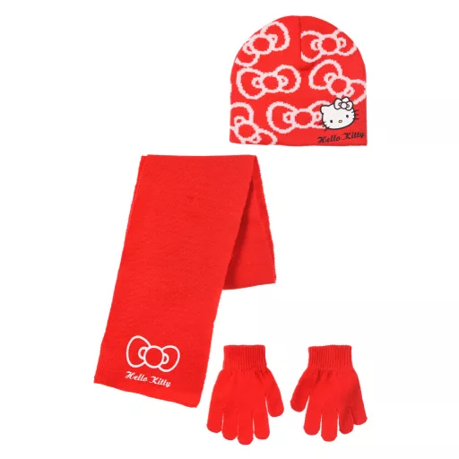Hello Kitty Bow gyerek sapka + sál + kesztyű szett 52-54 cm