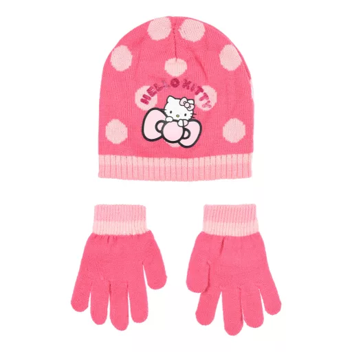 Hello Kitty Cute Dots gyerek sapka + kesztyű szett 52-54 cm