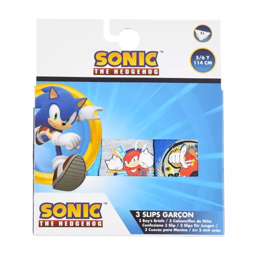 Sonic a sündisznó Dr. Eggman gyerek fehérnemű, alsó 3 darab/csomag 3 - 8 év / 98 - 128 cm