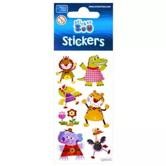 Állatos Lion matrica ezüst díszítéssel