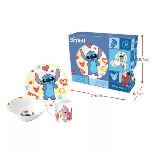 Disney Lilo és Stitch, A csillagkutya Heart porcelán étkészlet Díszdobozban