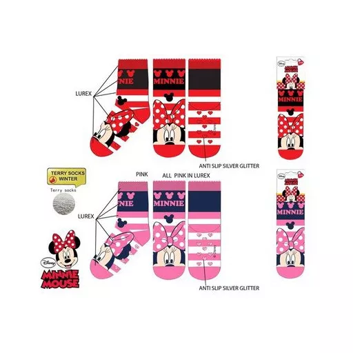 Disney Minnie Cutie gyerek vastag csúszásgátlós zokni 23-34