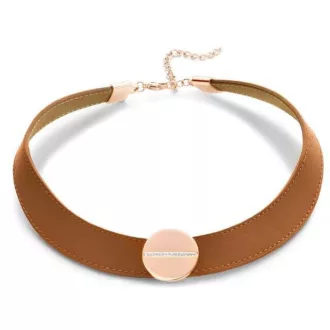 Victoria Fehér köves rose gold színű bőr nyaklánc