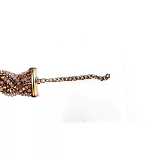 Victoria Rózsaszín gyöngyös rose gold színű karkötő