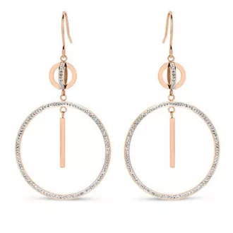 Victoria Rose gold színű fehér köves karika fülbevaló