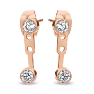 Victoria Rose gold színű fehér köves fülbevaló