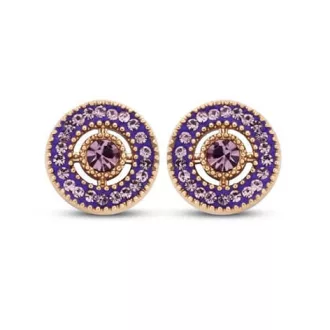 Victoria Rose gold színű rózsaszín köves fülbevaló