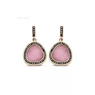 Victoria Rose gold színű rózsaszín köves fülbevaló